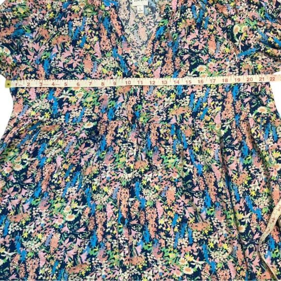 GAP Multicolor Floral Tiered Balloon Sleeve Midi Maternity Dress - Picture 7 of 12